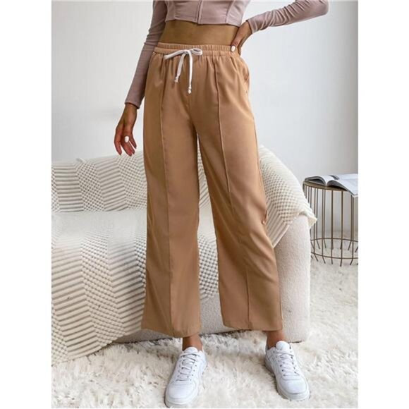 Wide Leg Drawstring Casual Pants - Picture 3 of 8